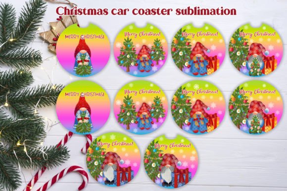 Download Christmas Car Coaster Sublimation Design - Sublimation Collection