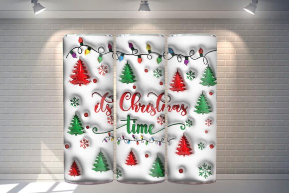 Download Its Christmas Time 3d Tumbler Design - Premium Resources