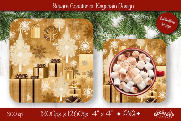 Download Christmas Coaster Sublimation Square - Sublimation Collection