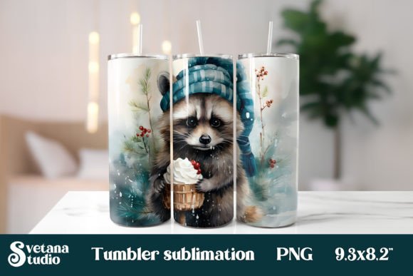 Download Christmas Raccoon Sublimation Tumbler - Sublimation Collection