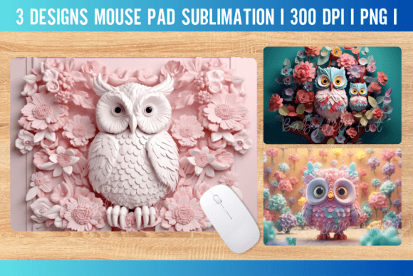 Download 3D Owl Mouse Pad Sublimation - Sublimation Collection