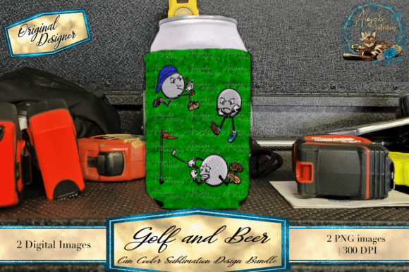 Download Golf &amp; Beer Can Cooler Sublimation Desig - Sublimation Collection