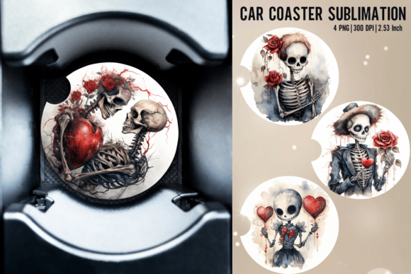 Download Scary Skeleton Car Coaster Sublimation D - Sublimation Collection