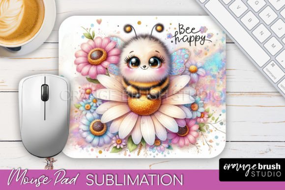 Download Cute Bee Mouse Pad Sublimation Design - Sublimation Collection