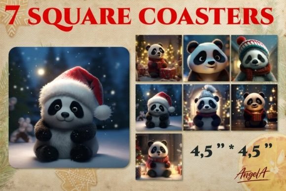 Download Christmas Coasters / Panda Sublimation - Sublimation Collection