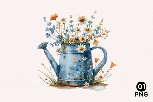 Download Watercolor Watering Can Sublimation - Sublimation Collection