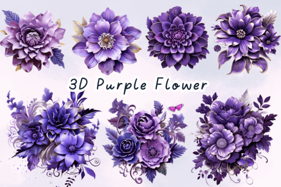 Download 3D Purple Flower Sublimation Clipart - Sublimation Collection