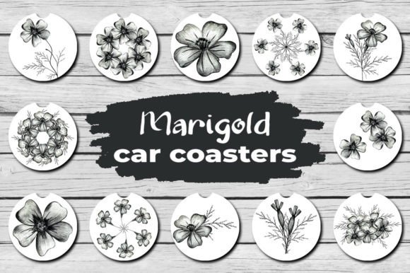 Download Flower Car Coaster Sublimation Design - Sublimation Collection