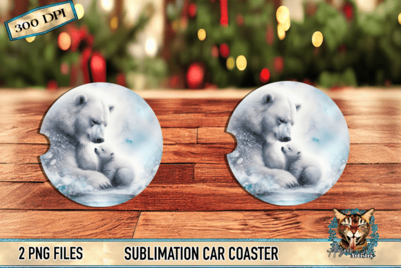 Download Polar Bear Sublimation Car Coaster - Sublimation Collection