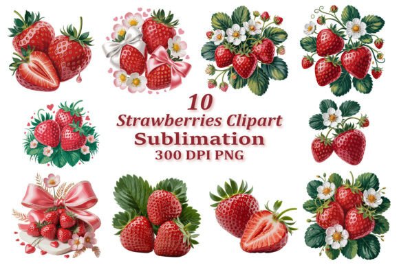 Download Strawberry Sublimation PNG Bundle - Sublimation Collection