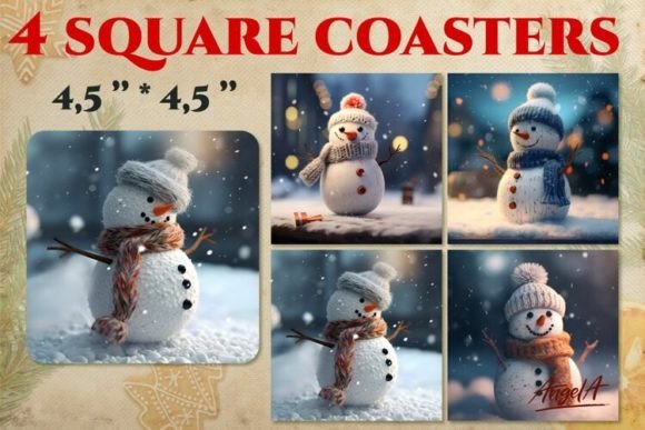 Download Snowman Sublimation / Christmas Coasters - Sublimation Collection