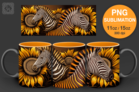 Download Sunflower Zebra Mug PNG Sublimation - Sublimation Collection