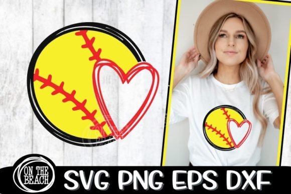 Download Softball SVG Heart Cutting Sublimation - Sublimation Collection