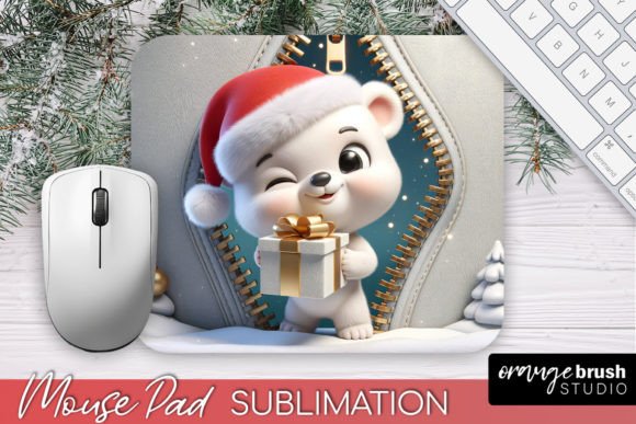Download Bear Christmas Mouse Pad Sublimation - Sublimation Collection