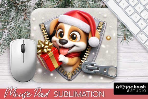 Download 3d Dog Christmas Mouse Pad Sublimation - Sublimation Collection