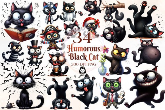Download Humorous Black Cat Sublimation Clipart - Sublimation Collection