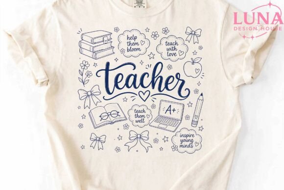 Download Teacher Doodle Art PNG Sublimation - Sublimation Collection