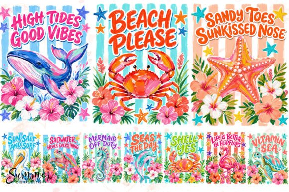 Download Summer Beach Brushstroke Sublimation PNG - Sublimation Collection