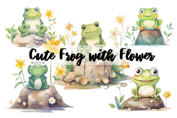 Download Cute Frog with Flower Sublimation Design - Sublimation Collection