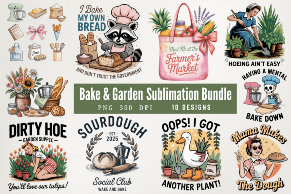 Download Bake &amp; Garden Sublimation Designs Bundle - Sublimation Collection