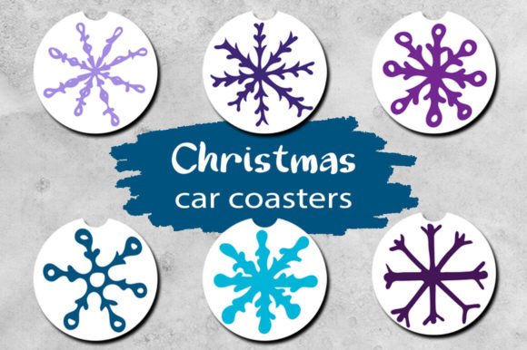 Download Snowflakes Car Coaster Sublimation - Sublimation Collection