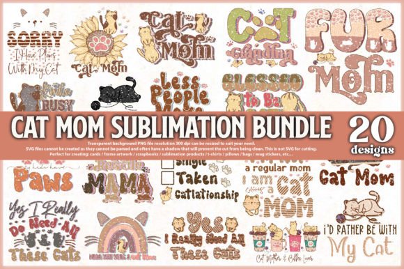 Download Cat Mom Sublimation Bundle - Mom sublimation Collection