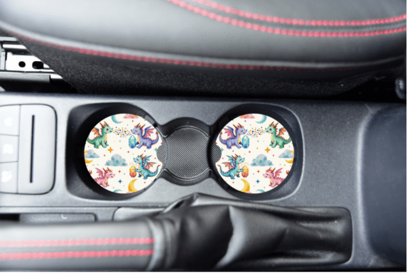 Download Cute Dragon Car Coaster Sublimation - Sublimation Collection