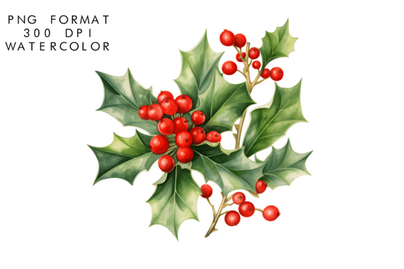 Download Watercolor Holly Flower Sublimation - Sublimation Collection