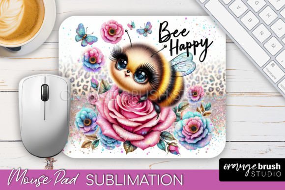Download Cute Bee Mouse Pad Sublimation Design - Sublimation Collection