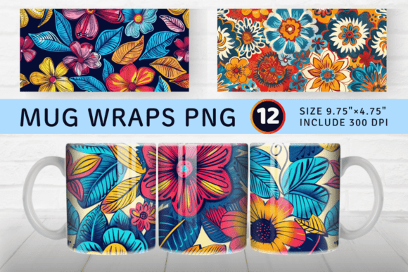 Download Flower Boho Mug Wrap Sublimation Design - Sublimation Collection