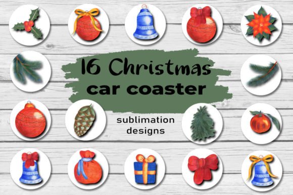 Download Christmas Car Coaster Sublimation Design - Sublimation Collection