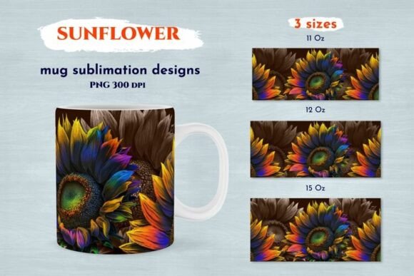 Download Sunflower Mug Wrap. Mug Sublimation PNG - Sublimation Collection