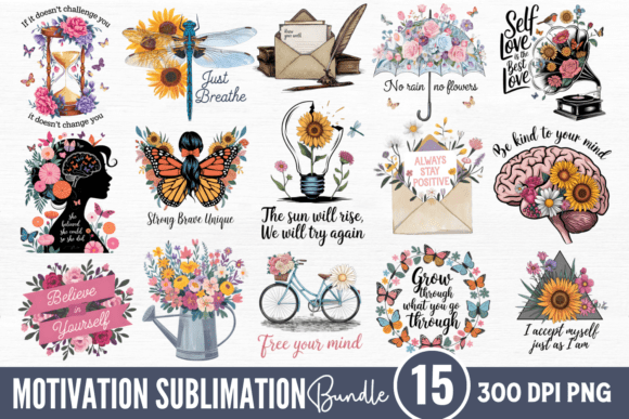 Download Motivational Sublimation Quotes Bundle - Sublimation Collection