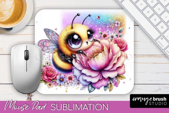 Download Cute Bee Mouse Pad Sublimation Design - Sublimation Collection