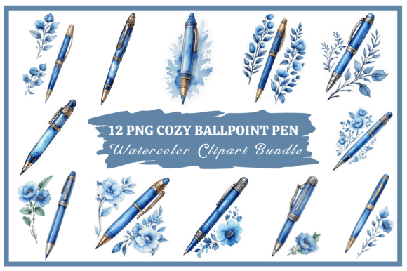 Download Ballpoint Pen Watercolor Clipart Bundle - Pen Collection