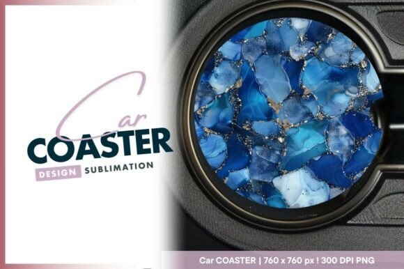 Download Blue Marble Car Coaster Sublimation - Sublimation Collection