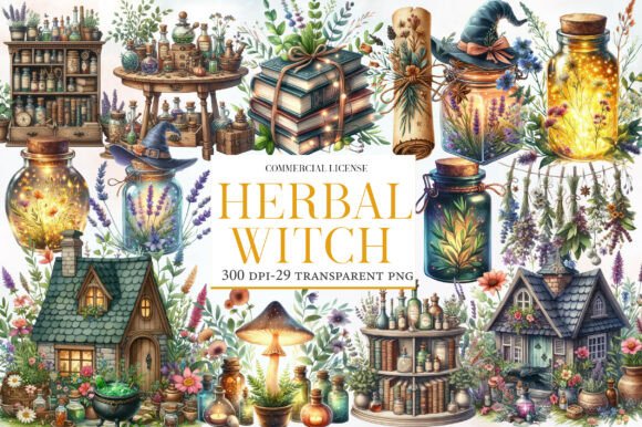 Download Herbal Witch Sublimation Clipart Bundle - Sublimation Collection