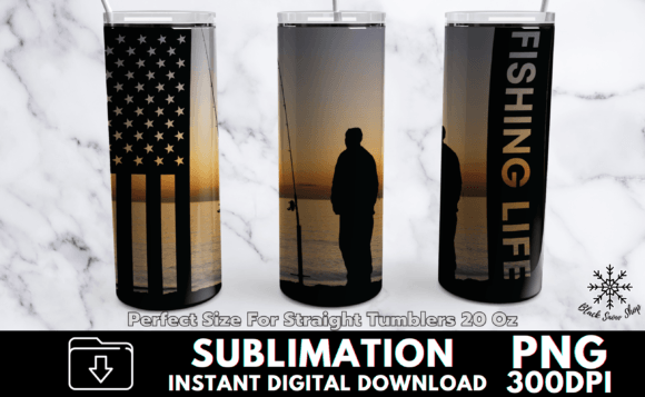 Download Fishing Life USA Sublimation Tumbler - Sublimation Collection