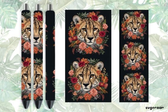 Download Embroidery Cheetah Pen Wraps Sublimation - Sublimation Collection