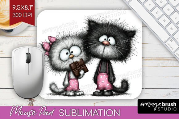 Download Valentine Cat Mouse Pad PNG Sublimation - Sublimation Collection
