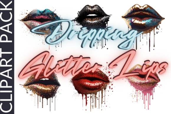 Download Dripping Glitter Lips Sublimation Bundle - Sublimation Collection