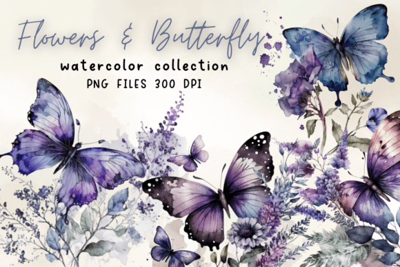 Download Watercolor Butterfly Floral Sublimation - Sublimation Collection