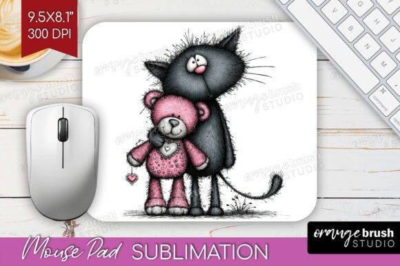 Download Valentine Cat Mouse Pad PNG Sublimation - Sublimation Collection