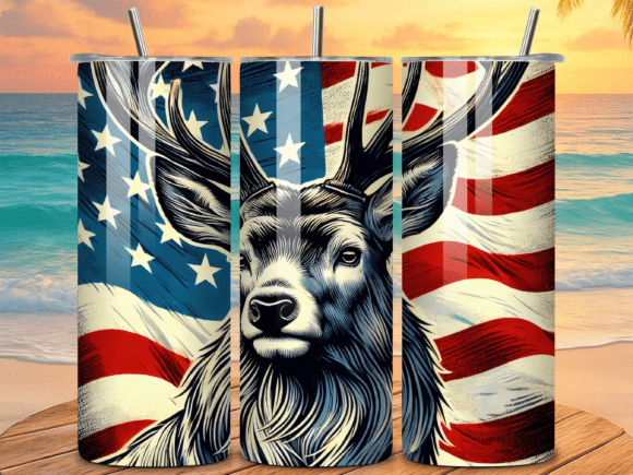 Download Patriotic Deer Sublimation Tumbler Wraps - Sublimation Collection