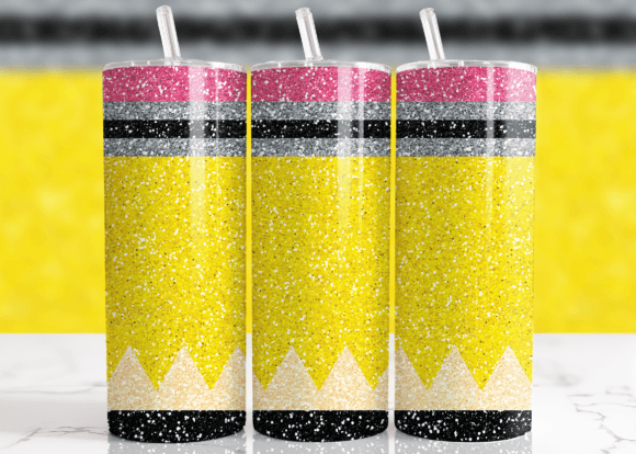 Download Glitter Pencil Teacher Tumbler Wrap - Pen Collection