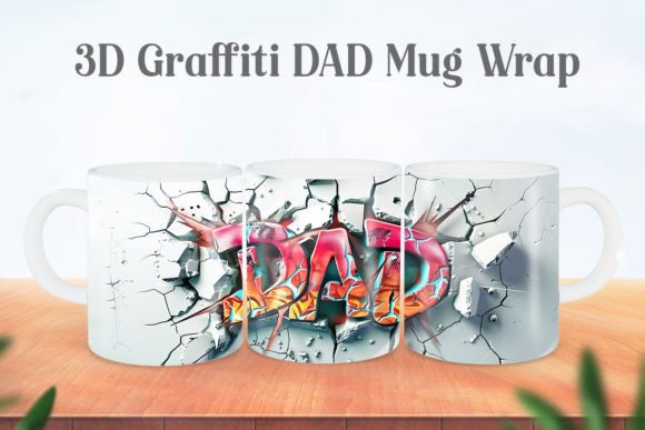 Download 3D Graffiti DAD Mug Wrap Sublimation - Sublimation Collection