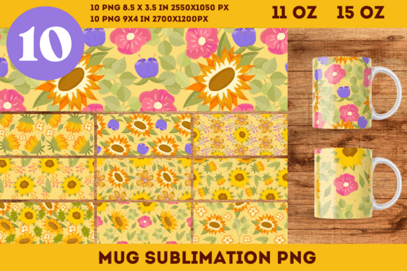 Download Sunflower Sublimation Mug PNG 11oz 15oz - Sublimation Collection