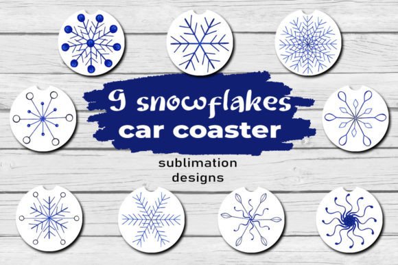 Download Snowflakes Car Coaster Sublimation - Sublimation Collection
