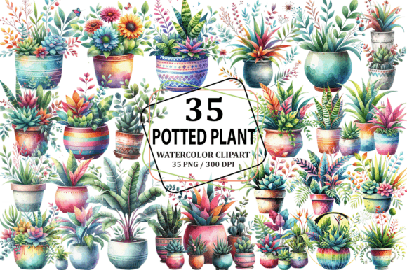 Download Potted Plant Clipart Sublimation Bundle - Sublimation Collection