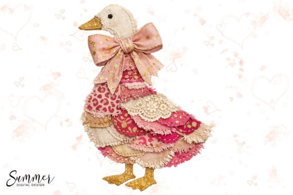 Download Pink Bow Patchwork Goose PNG Sublimation - Sublimation Collection